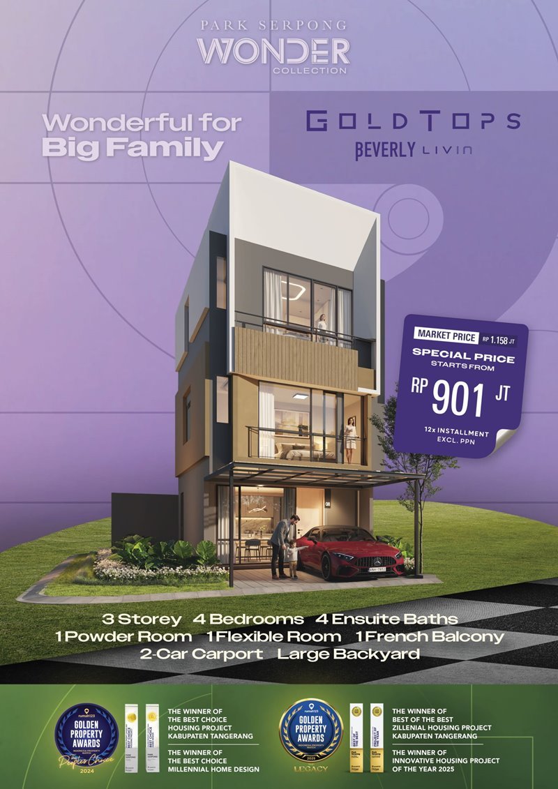 gold tops beverly livin park serpong