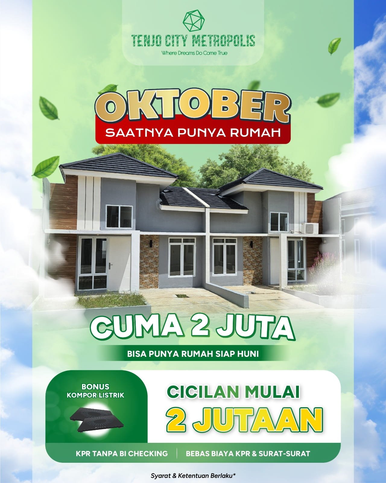 Promo rumah Tenjo City Metropolis Oktober 2026